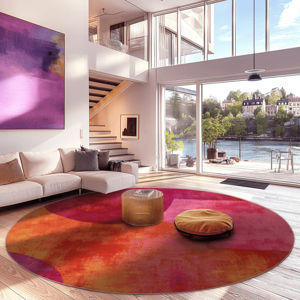 Ronde tapijt 'Lazio' 160cm - Roze