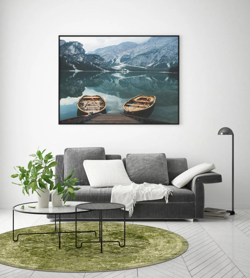 Ronde tapijt 'Denizli' 160cm - Groen