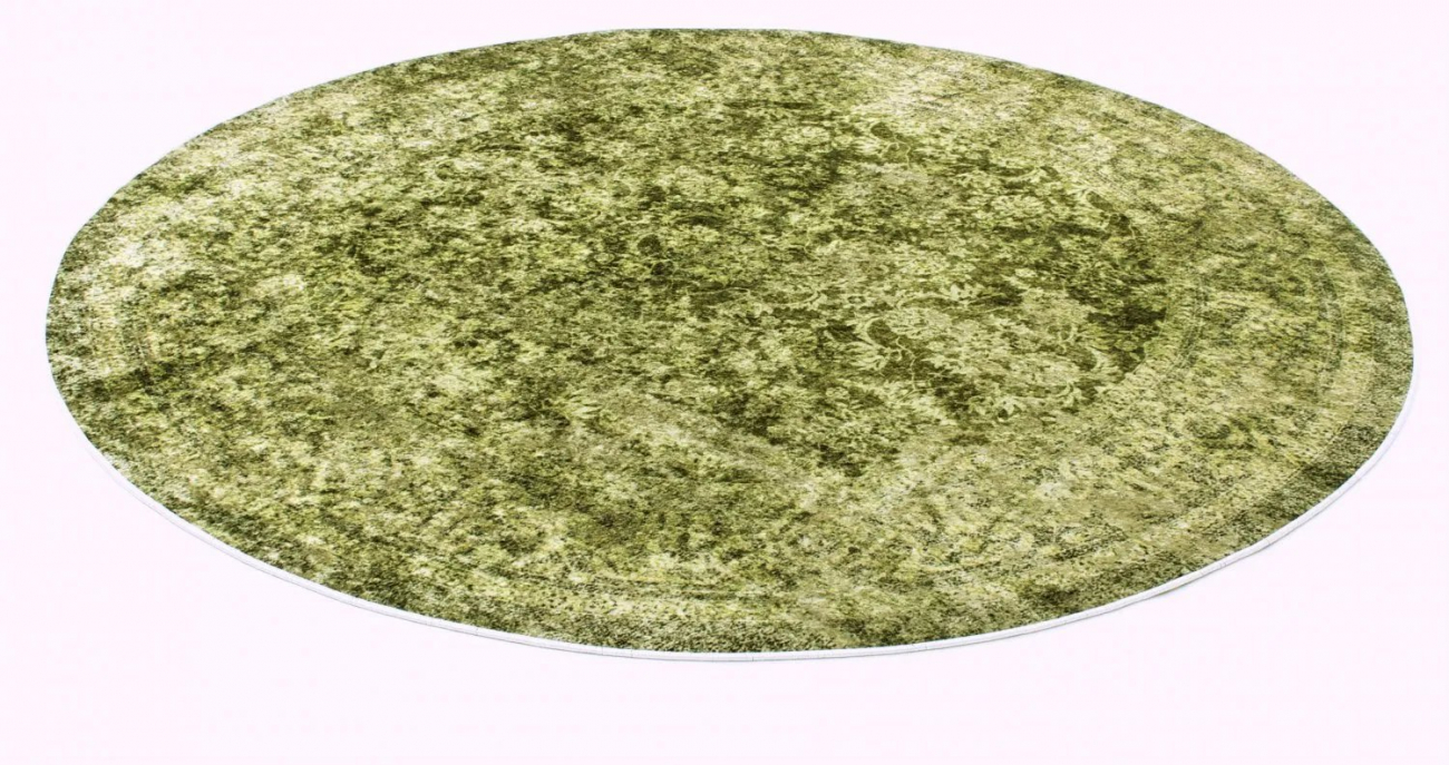 Ronde tapijt 'Denizli' 120cm - Groen