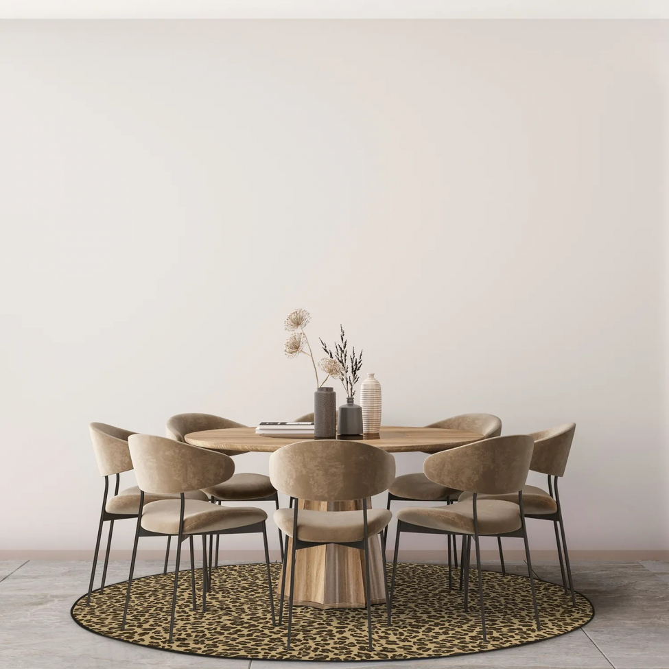 Ronde tapijt 'Leopard' 160cm - Bruin