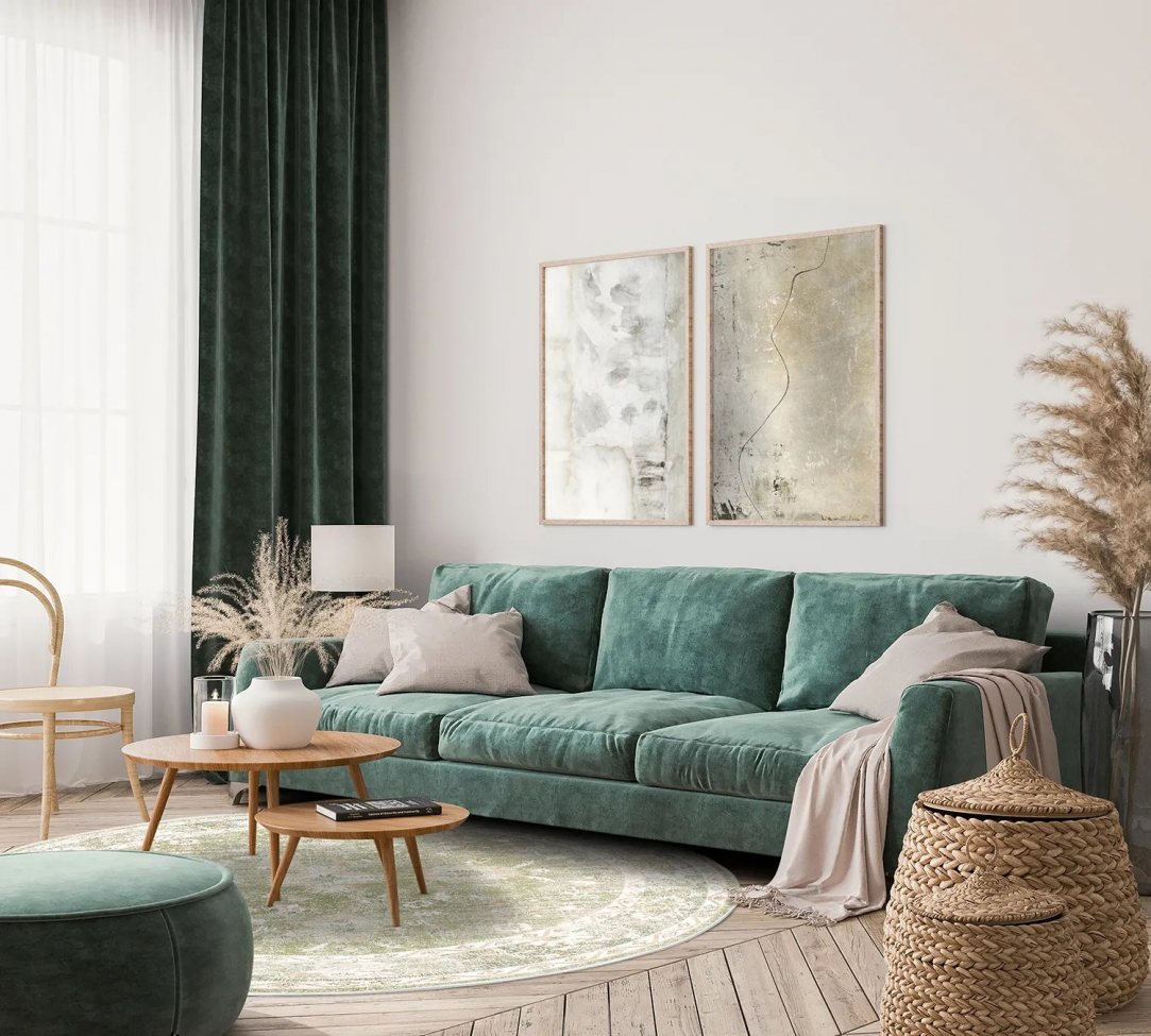 Ronde tapijt 'Gombalia' 200cm - Lichtgroen