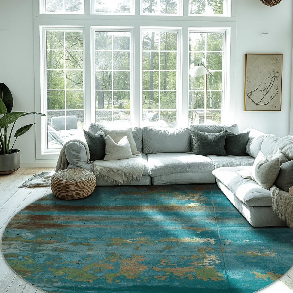 Rond kleed 'Domont' 160cm - Turquoise