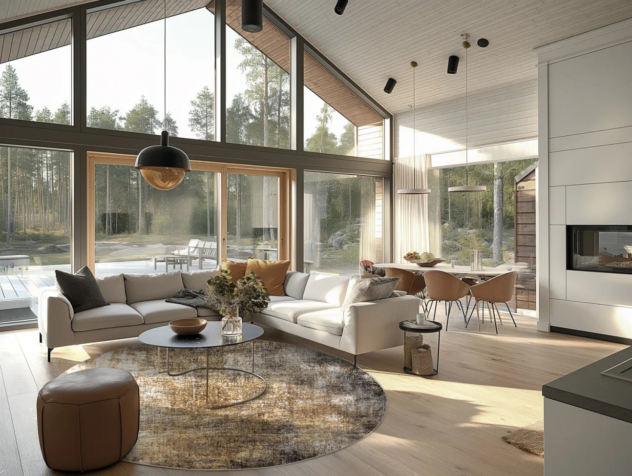 Rond kleed 'Florent' 200cm - Bruin