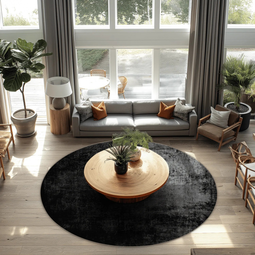 Rond kleed 'Lynton' 160cm - Zwart
