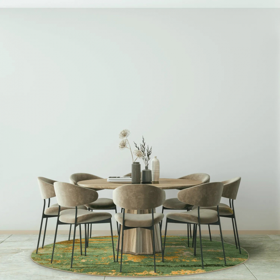Ronde tapijt 'Domont' 160cm - Groen