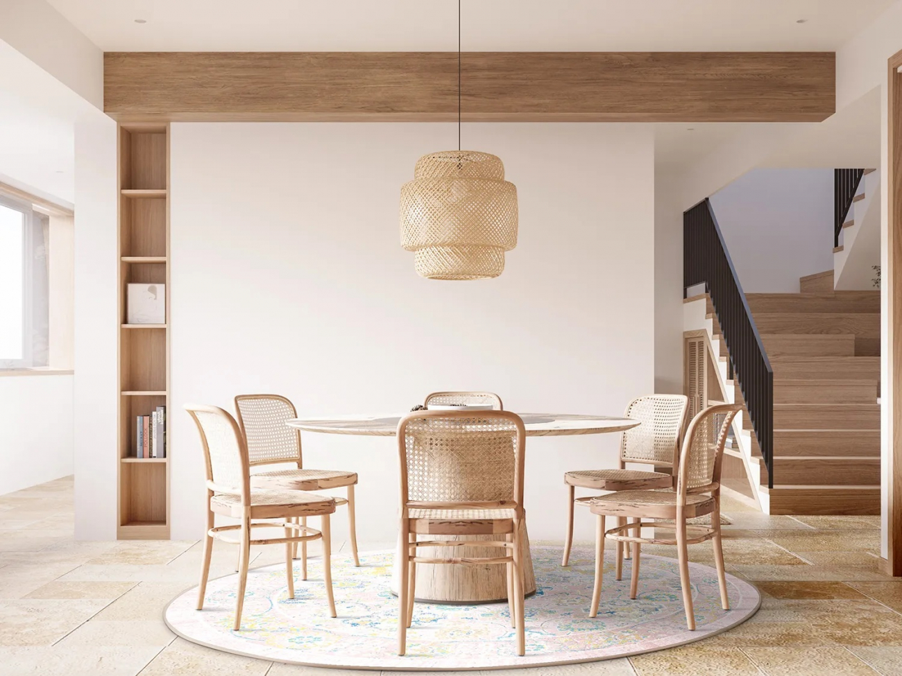 Ronde mat 'Magnolia' 240cm - Roze