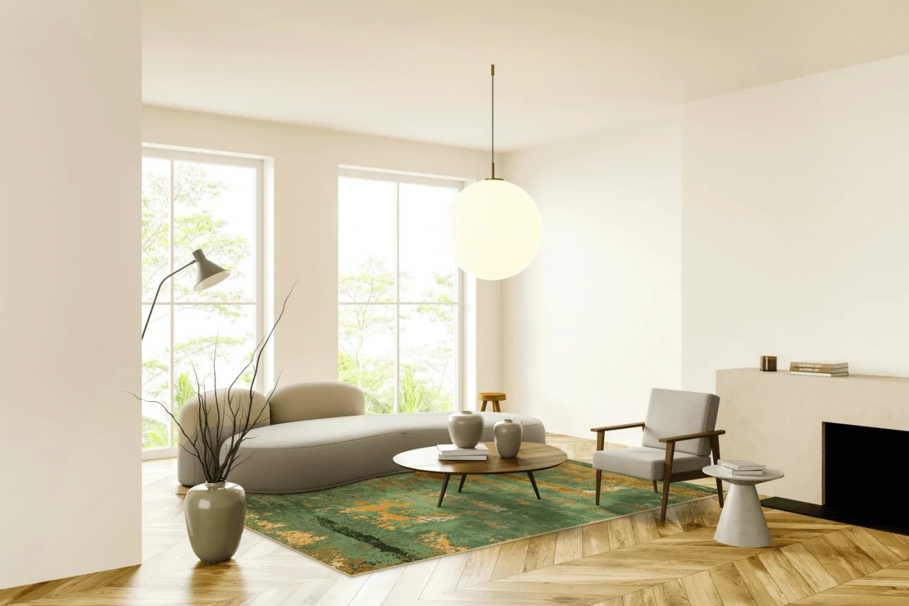 Wiltonmat 'Domont' 80x250cm - Groen