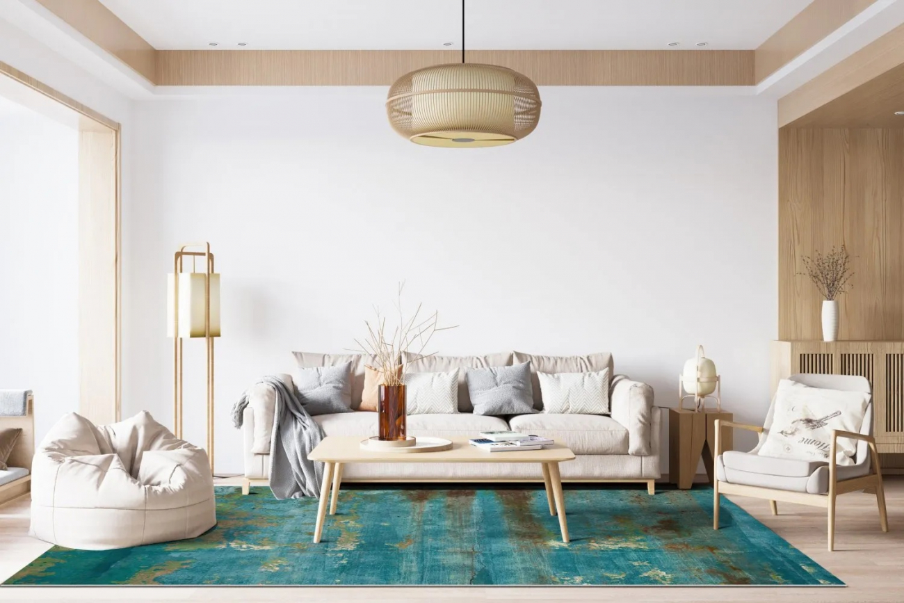 Wiltonmatta 'Domont' 80x350cm - Turquoise