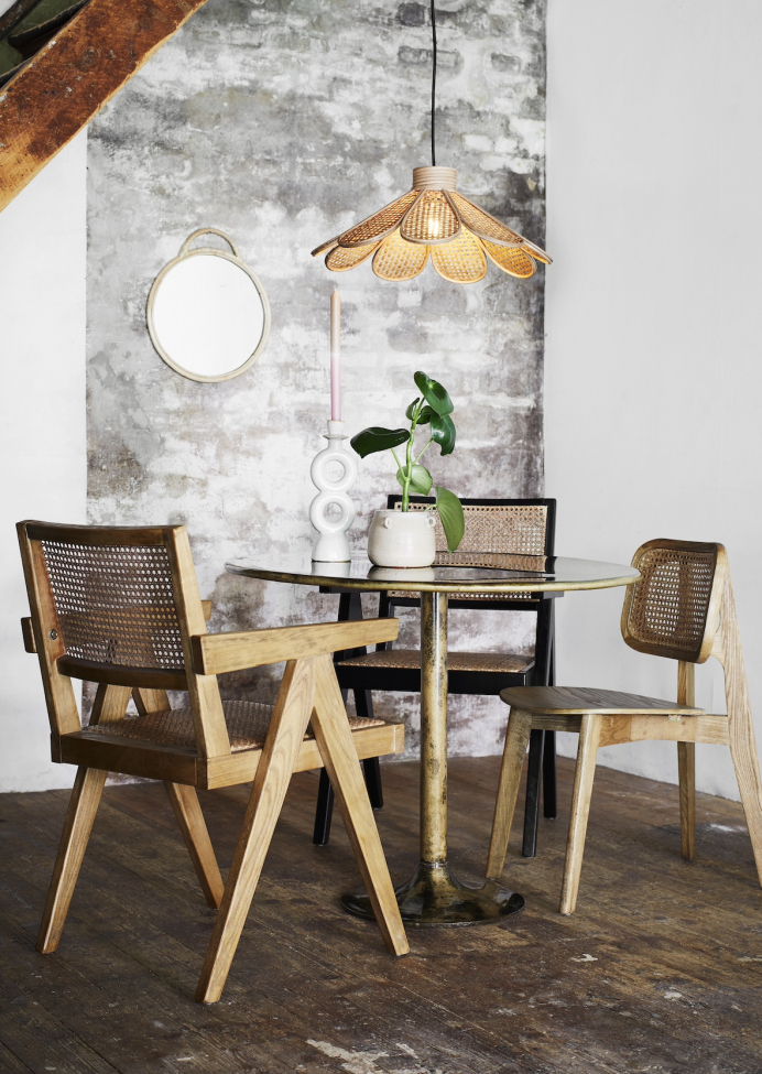Stoel 'Wooden rattan' - Natuurlijk