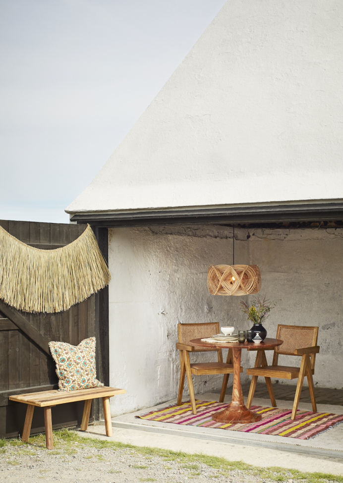 Stoel 'Wooden rattan' - Natuurlijk