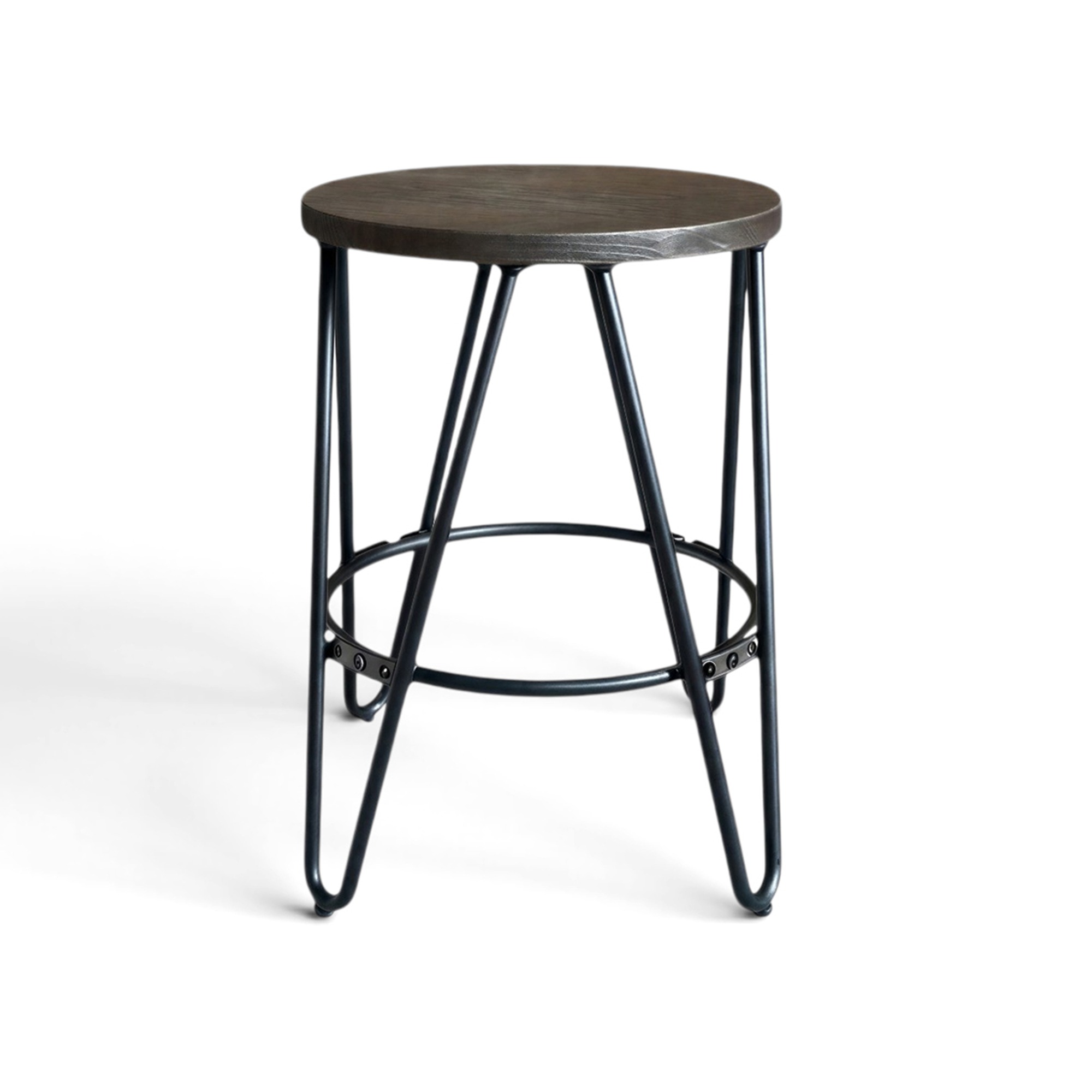 Hocker 'Rustic' 45cm - Hout/Staal