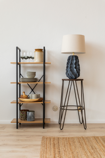 Hocker 'Rustic' 65cm - Hout/Staal