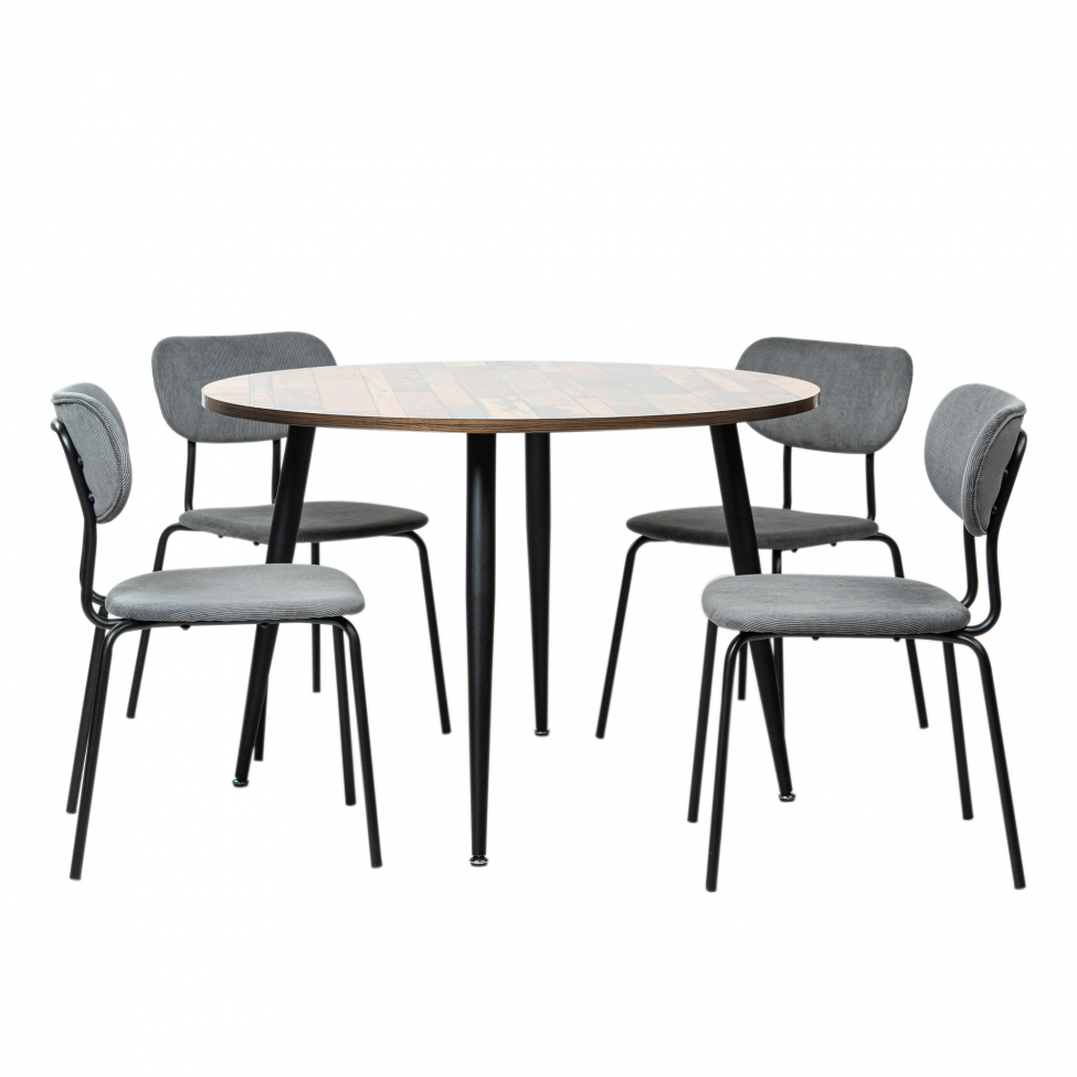 Eettafel 'Rond Kungsholmen' - 1 Tafel & 4 Stoelen