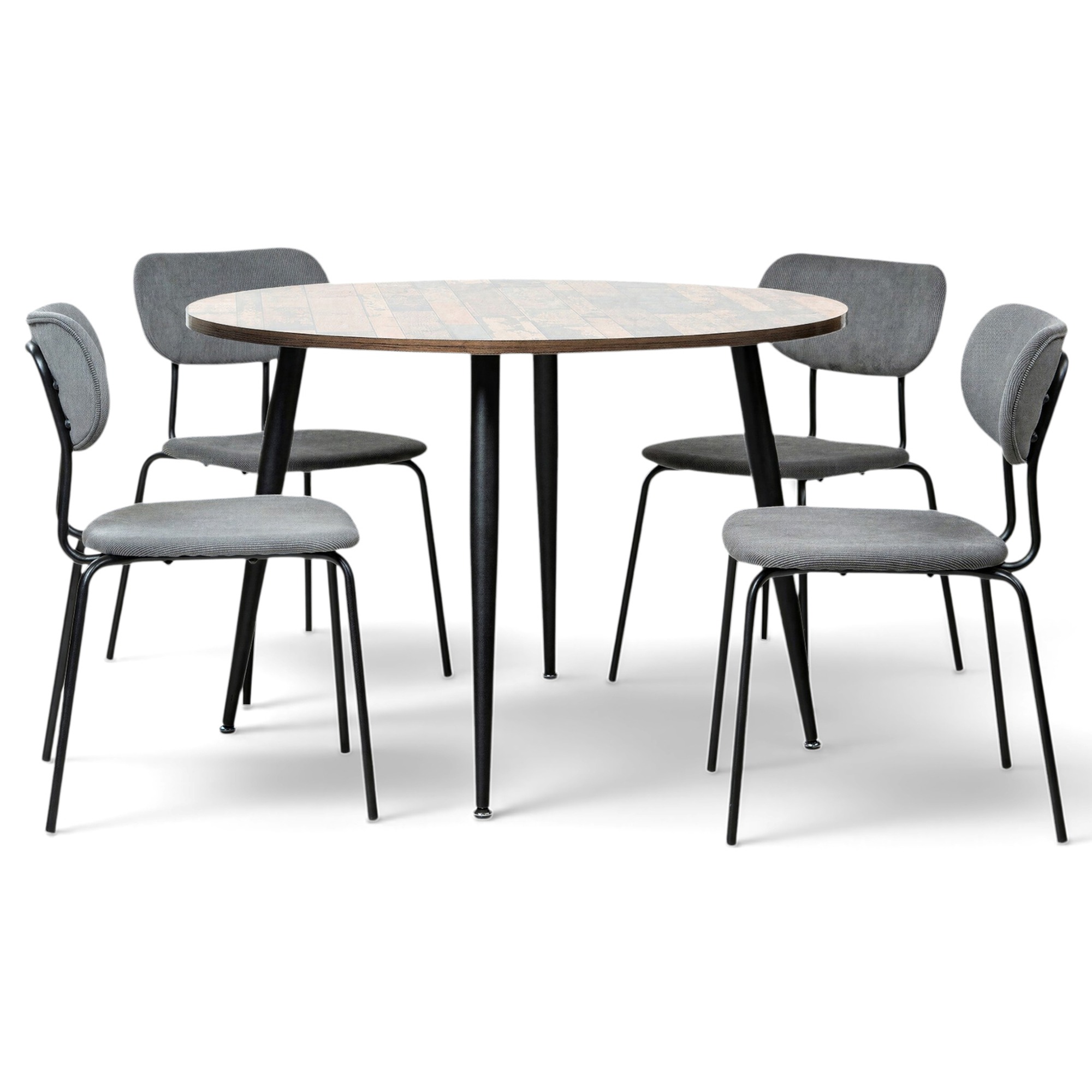 Eettafel 'Rond Kungsholmen' - 1 Tafel & 4 Stoelen