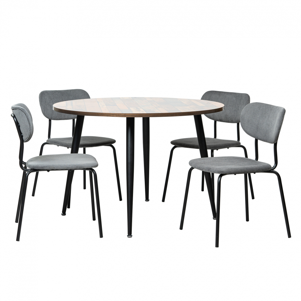 Eettafel 'Rond Kungsholmen' - 1 Tafel & 4 Stoelen