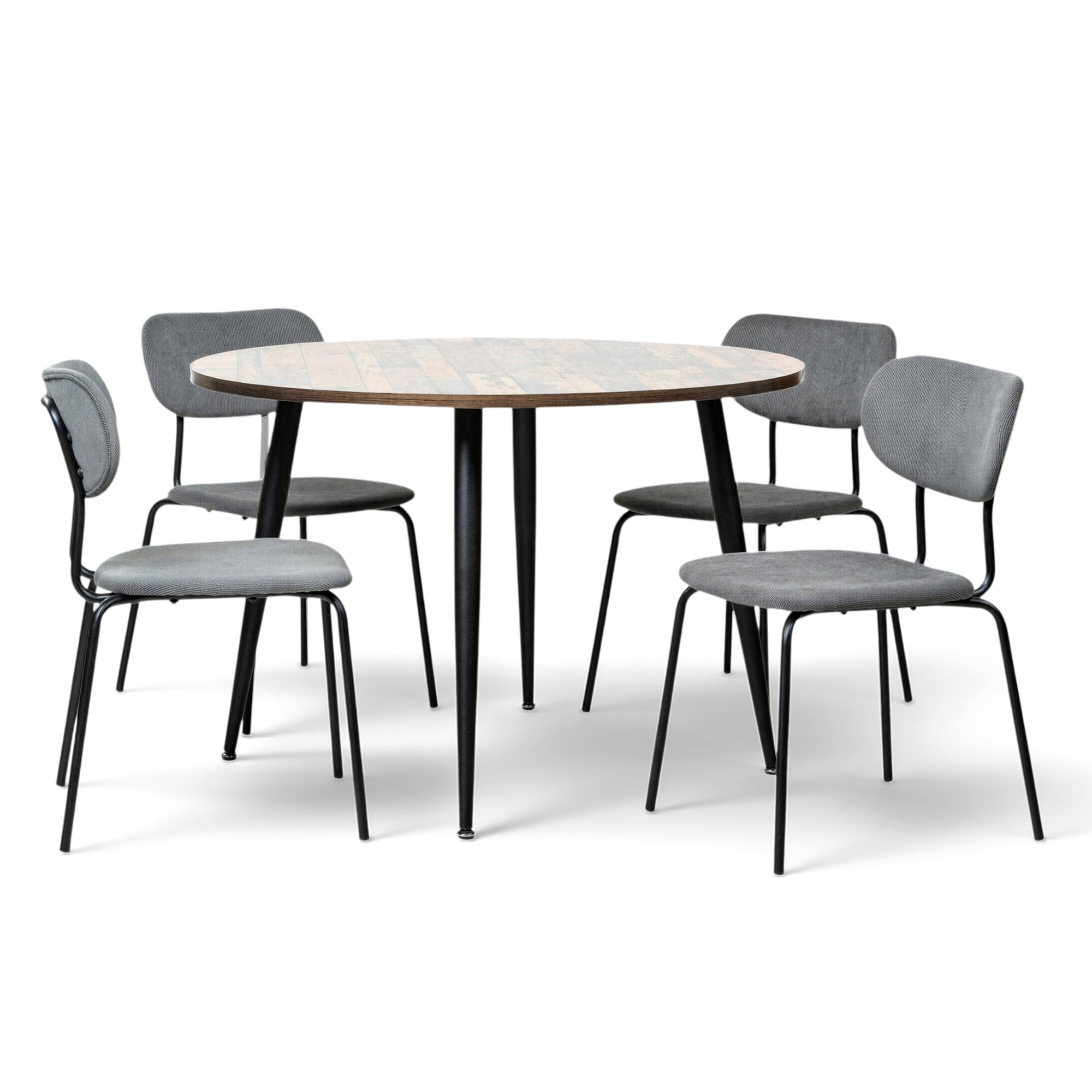 Eettafel 'Rond Kungsholmen' - 1 Tafel & 4 Stoelen