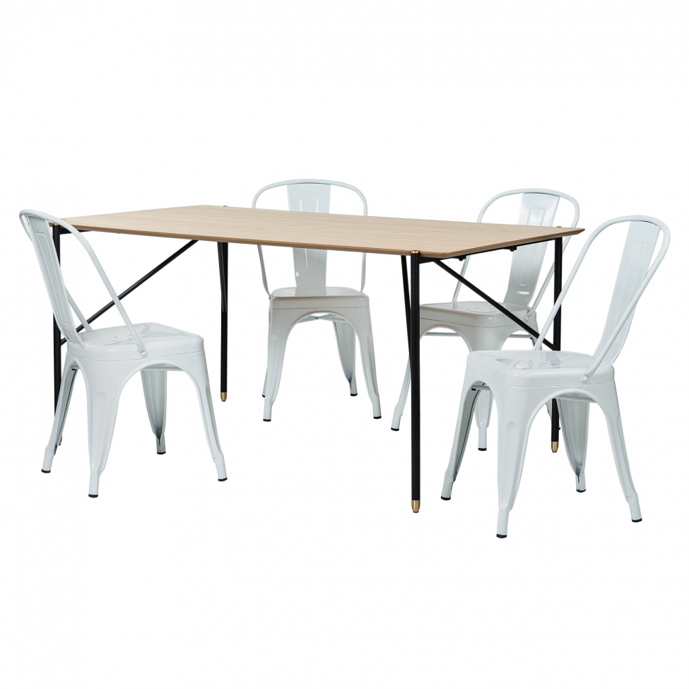 Eettafel 'Hornstull Montmartre' - 1 Tafel & 4 Stoelen