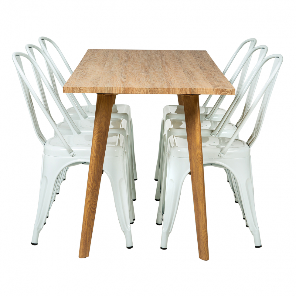 Eettafel 'Nordisk Montmartre' - 1 Tafel & 6 Stoelen