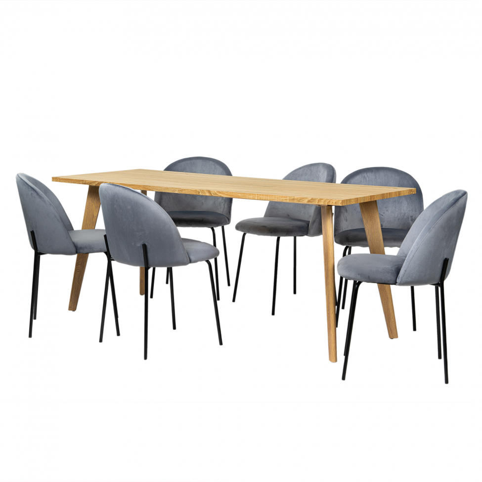 Eetgroep 'Nordisk Elegant' - 1 Tafel & 6 Stoelen