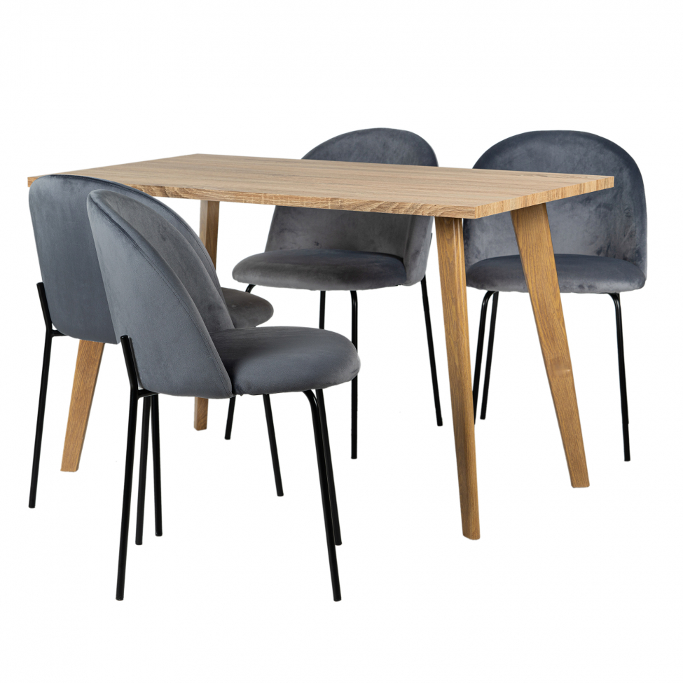 Eetgroep 'Nordisk Elegant' - 1 Tafel & 4 Stoelen