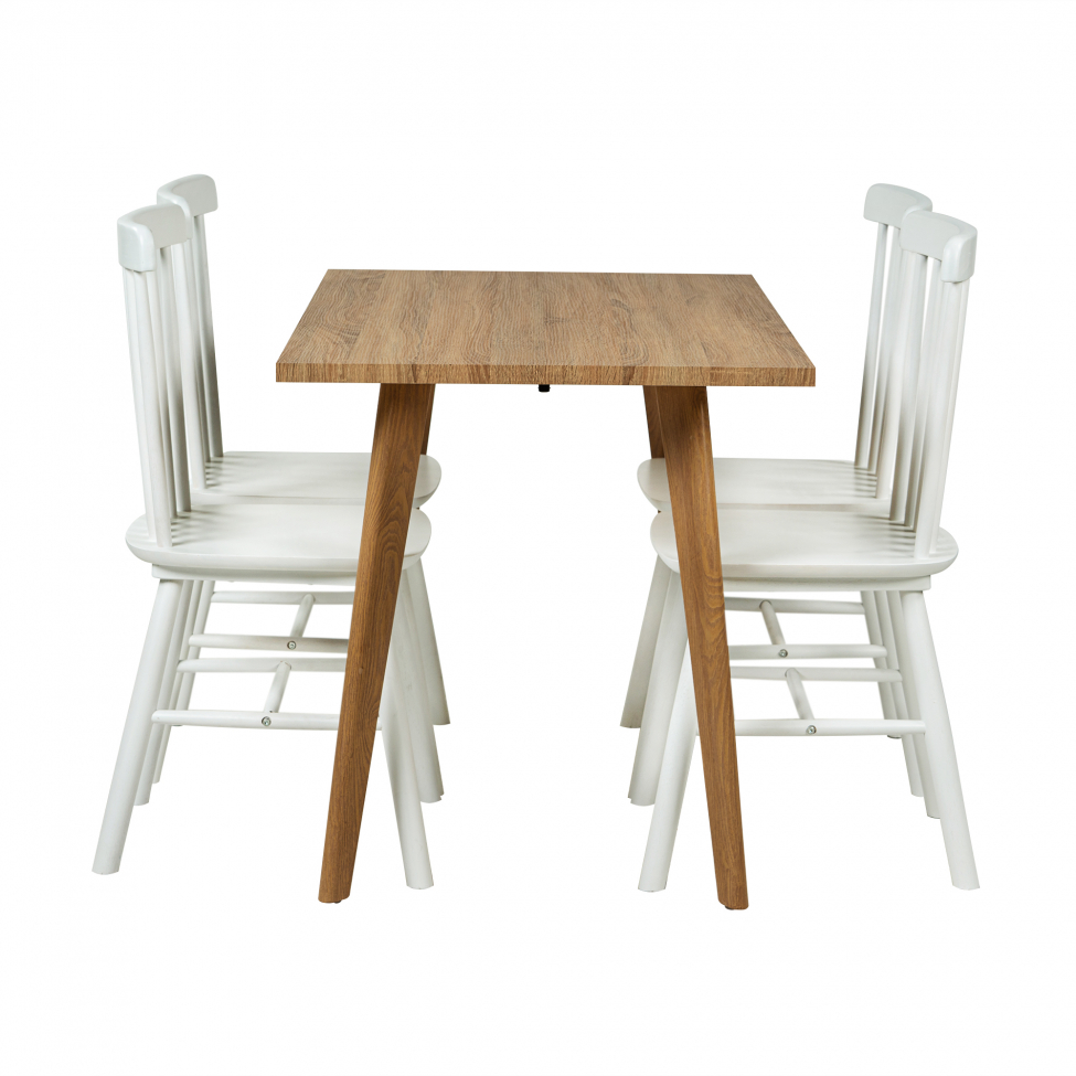 Eetgroep 'Nordisk Elsa' - 1 Tafel & 4 Stoelen