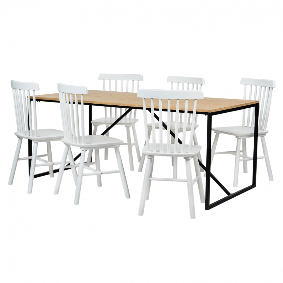 Eetgroep 'Vega Elsa' - 1 Tafel & 6 Stoelen