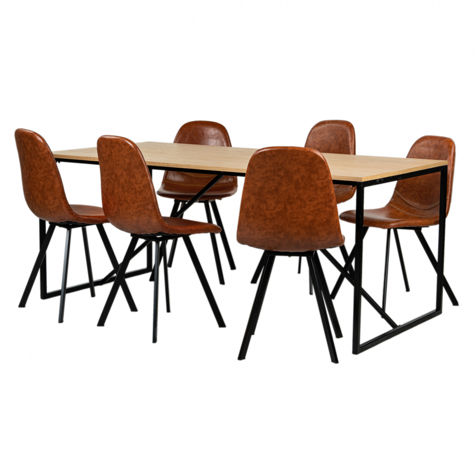 Eetgroep 'Vega Carrie' - 1 Tafel & 6 Stoelen