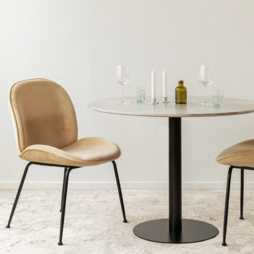 Eetgroep 'Marbelous Lux' - 1 Tafel &Oslash;100 & 4 Stoelen