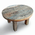 Ronde salontafel \'Birka\' 85 x 85 cm - Vintage