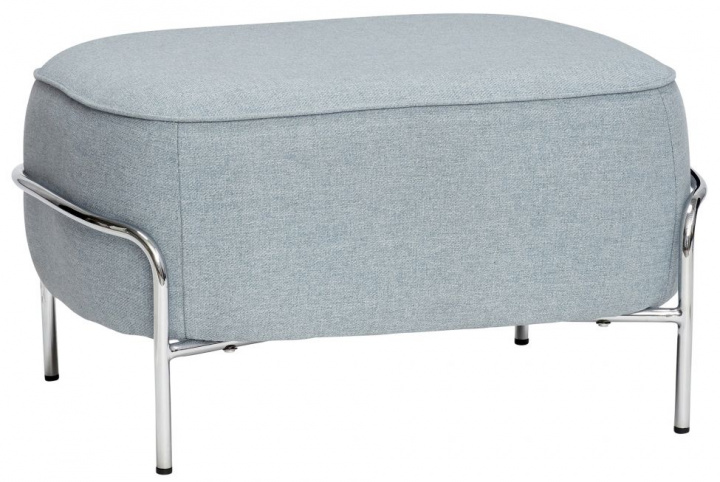Zitpoef - Blauw/Chroom in de groep Meubels / Banken / Zitpoefs & Voetensteunen bij Reforma (021106)