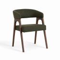 Stoel \'Alba\'- Walnoot/Groen