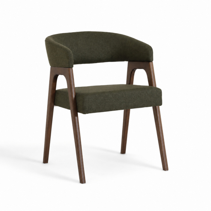 Stoel \'Alba\'- Walnoot/Groen in de groep Meubels / Zitmeubels / Stoelen bij Reforma (071-green)