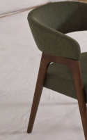 Stoel \'Alba\'- Walnoot/Groen