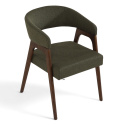 Stoel \'Alba\'- Walnoot/Groen