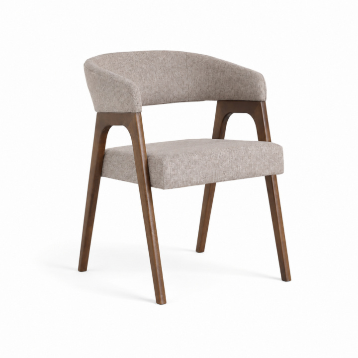 Stoel \'Alba\' - Walnoot/Greige in de groep Meubels / Zitmeubels / Stoelen bij Reforma (071-walnut-beige)