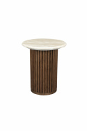 Bijzettafel \'Arda\' - Noten/travertin