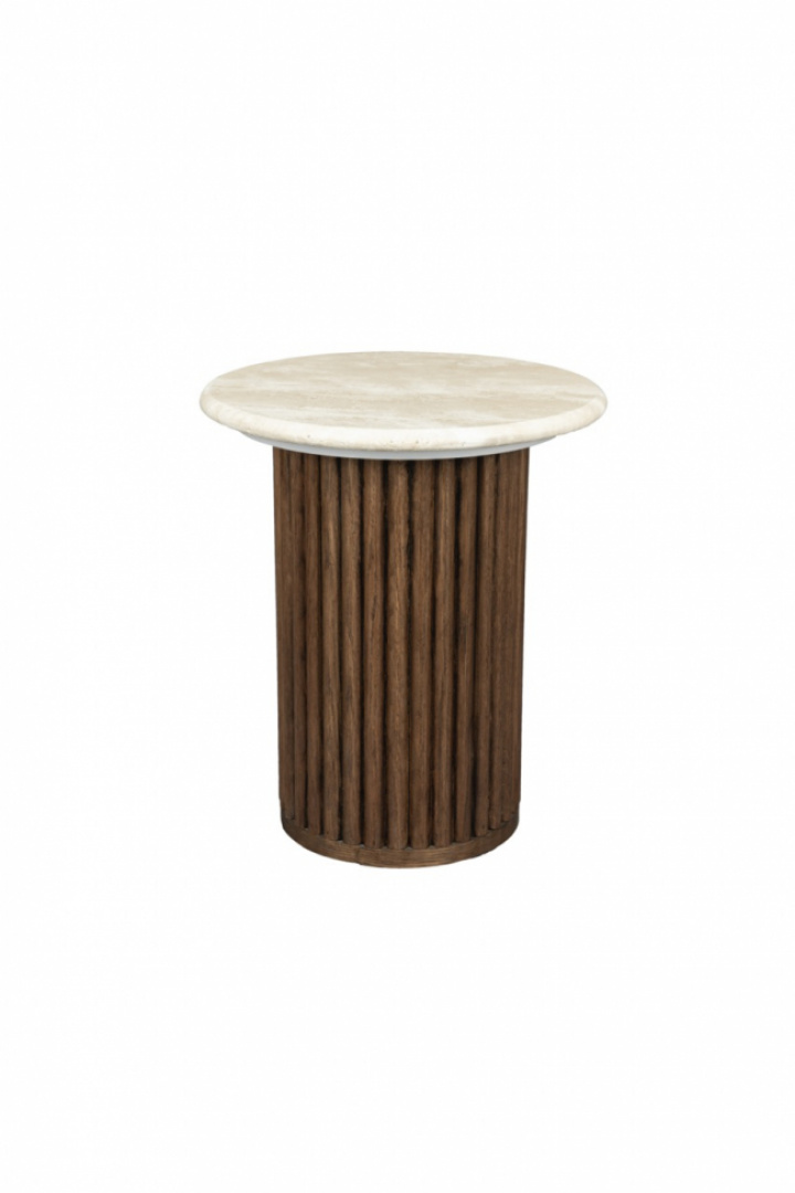 Bijzettafel \'Arda\' - Noten/travertin in de groep Kamer bij Reforma (1000098)