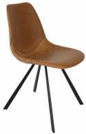 Stoel \'Franky\' - Cognac/Staal