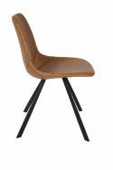 Stoel \'Franky\' - Cognac/Staal