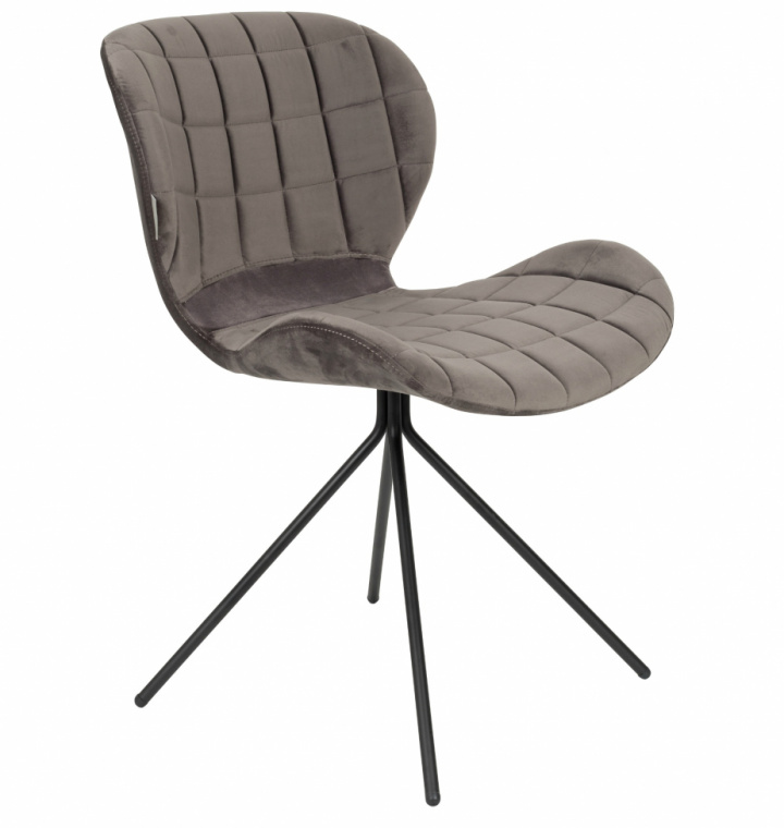 Stoel \'Omg\' - Fluweel/Grijs in de groep Meubels / Zitmeubels / Stoelen bij Reforma (1100365)
