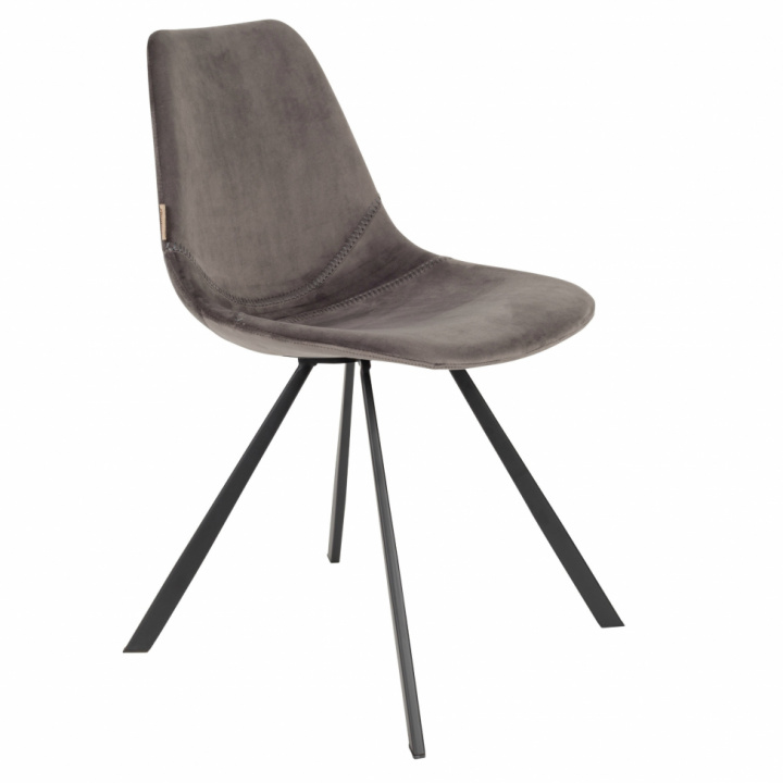 Stoel \'Franky\' - Fluweel/Grijs in de groep Meubels / Zitmeubels / Stoelen bij Reforma (1100369)