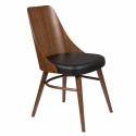Stoel \'Chaya\' - Zwart/Walnoot