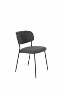 Stoel \'Jolien\' - Zwart/Donker Grijs