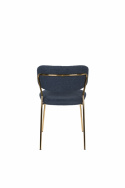 Stoel \'Jolien\' - Blauw/Goud