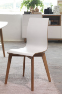 Stoel \'Gracy\' - Wit/Eik