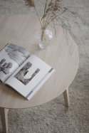 Salontafel \'Filippa\' Rond 90cm - Witgeolied eiken