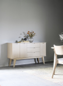 Dressoir \'Filippa\' 122x85cm - Eiken/Witgeolied