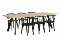 Eettafel \'Fred\' 240x100cm - Witgeolied Eiken/Zwart 