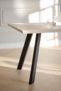 Eettafel \'Fred\' 170x95cm - Witgepigmenteerd Eiken/Zwart