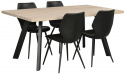 Eettafel \'Fred\' 170x95cm - Witgepigmenteerd Eiken/Zwart